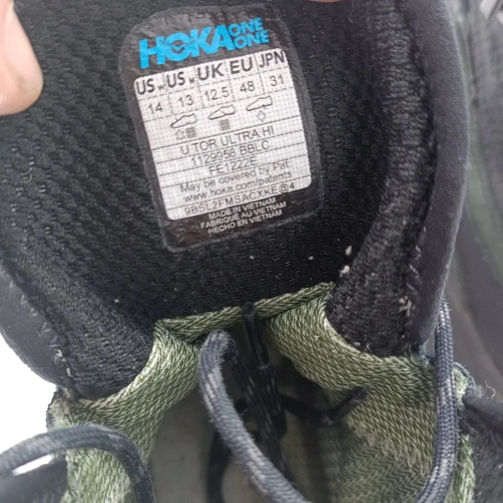 Hoka Tor Ultra Hi Mens 14 Black Gore-Tex Waterproof Hiking Boots 1129958 s3